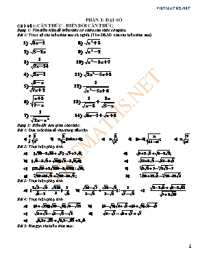 Các Chuyên đề Toán 9